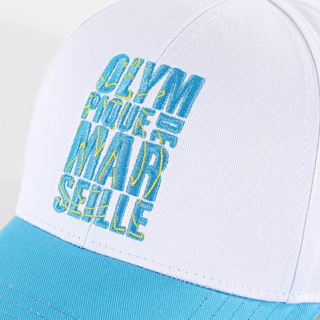 OM - Casquette Logo Fan M25019 Blanc Bleu Clair