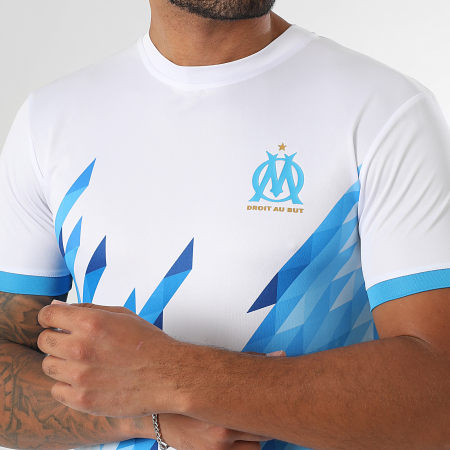 OM - Maillot Lifestyle OM M25009C Blanc Bleu Clair
