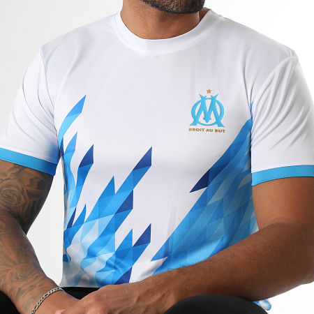 OM - Maillot Lifestyle OM M25009C Blanc Bleu Clair