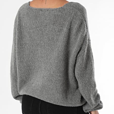 Teddy Smith - Pull Col V Femme Molly 31516590D Gris