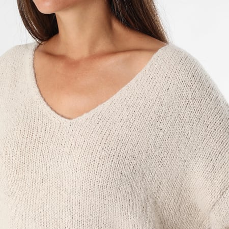 Teddy Smith - Pull Col V Femme Molly 31516590D Beige