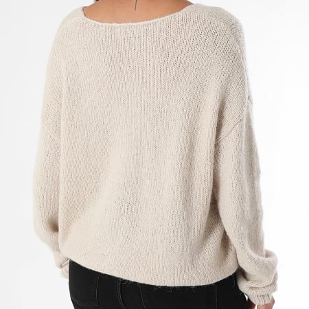 Teddy Smith - Pull Col V Femme Molly 31516590D Beige
