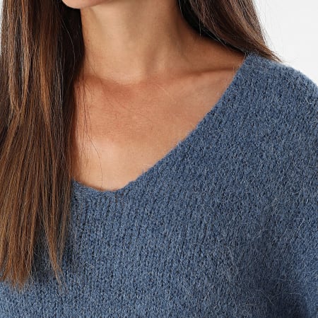 Teddy Smith - Pull Col V Femme Molly 31516590D Bleu