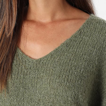 Teddy Smith - Pull Col V Femme Molly 31516590D Vert