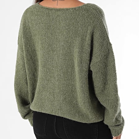 Teddy Smith - Pull Col V Femme Molly 31516590D Vert