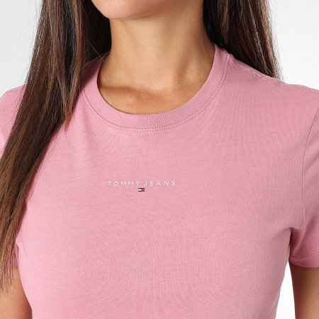 Tommy Jeans - Tee Shirt Femme Linear 1964 Rose