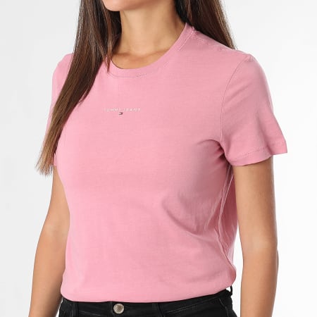 Tommy Jeans - Tee Shirt Femme Linear 1964 Rose