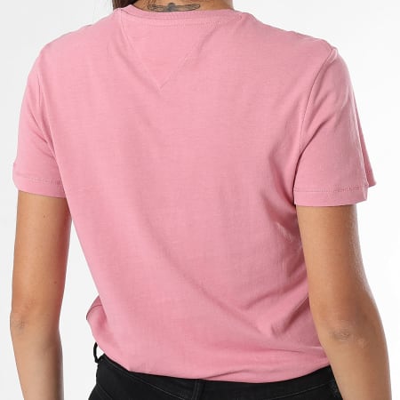 Tommy Jeans - Tee Shirt Femme Linear 1964 Rose