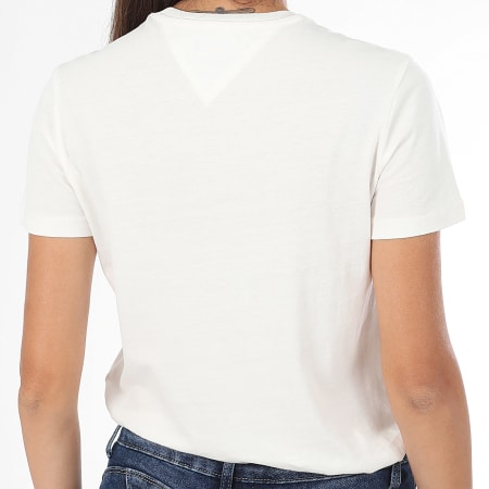 Tommy Jeans - Tee Shirt Femme Linear 1964 Beige Clair