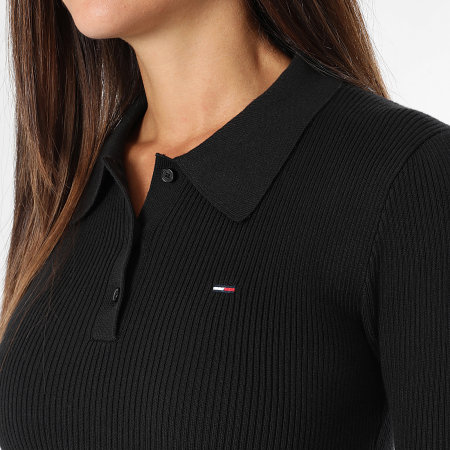 Tommy Jeans - Damespolo met korte mouwen Sweater 1471 Zwart