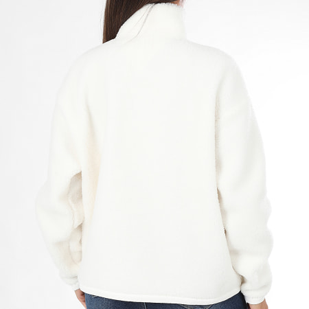 Tommy Jeans - Chaqueta sherpa con cremallera Through Badge Teddy 1596 Blanco para mujer