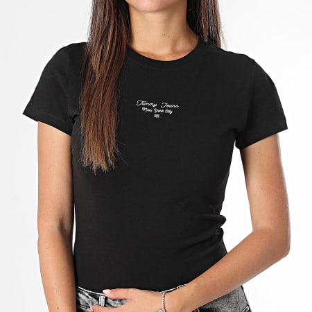 Tommy Jeans - Tee Shirt Femme Linear 1964 Noir