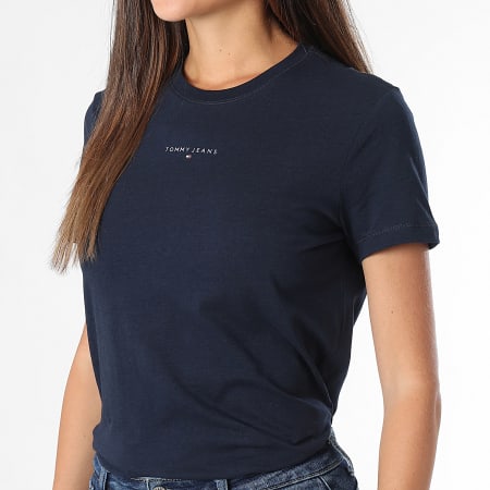 Tommy Jeans - Tee Shirt Femme Linear 1964 Bleu Marine