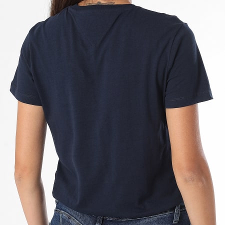 Tommy Jeans - Tee Shirt Femme Linear 1964 Bleu Marine