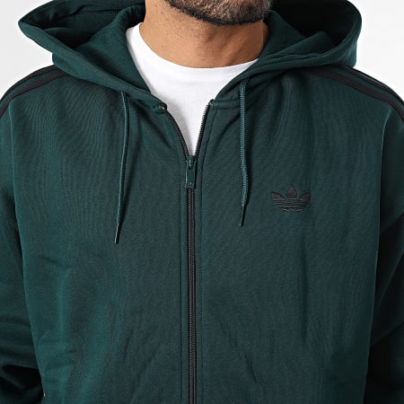 Adidas Originals - Baggy Zip Hoodie JX1549 Bottle Green Black - Ryses