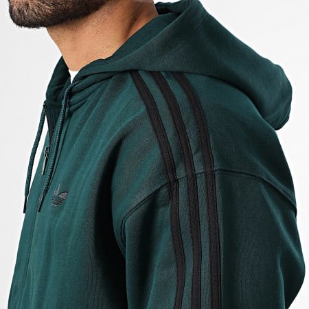 Adidas Originals - Sweat Capuche Zippé Baggy JX1549 Vert Bouteille Noir