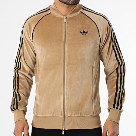 Adidas Originals - Veste Zippée Velours A Bandes SST Adicolor JX1561 Beige