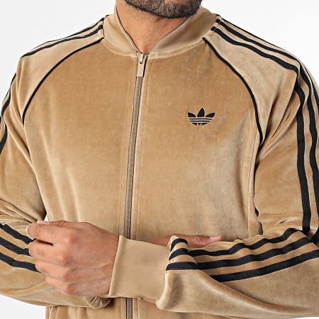Adidas Originals - Veste Zippée Velours A Bandes SST Adicolor JX1561 Beige