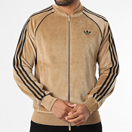 Adidas Originals - Veste Zippée Velours A Bandes SST Adicolor JX1561 Beige