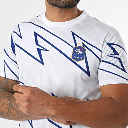 FFF - Maillot De Foot Fan Sublime F25017C Blanc Beige Clair Bleu Marine