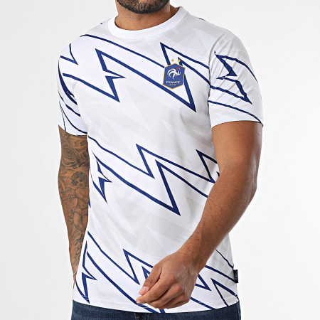 FFF - Maillot De Foot Fan Sublime F25017C Blanc Beige Clair Bleu Marine