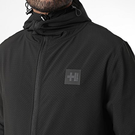 Helvetica - Veste Capuche Zippée Stroke Noir Réfléchissant