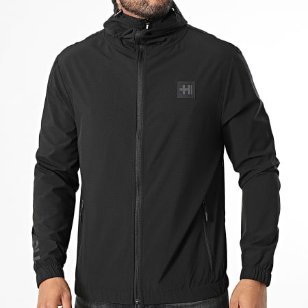 Helvetica - Veste Capuche Zippée Stroke Noir Réfléchissant