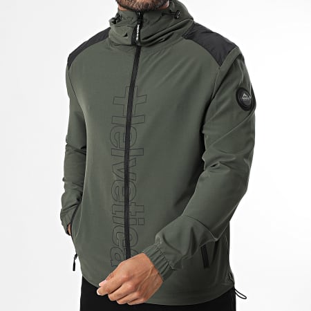 Helvetica - Veste Capuche Zippée Wembley Vert Kaki