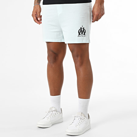 OM - M25068C Set maglietta e pantaloncini da jogging in nero e azzurro