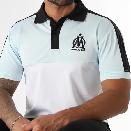 OM - Polo Manches Courtes Lifestyle OM M25034C Blanc Bleu Clair Noir