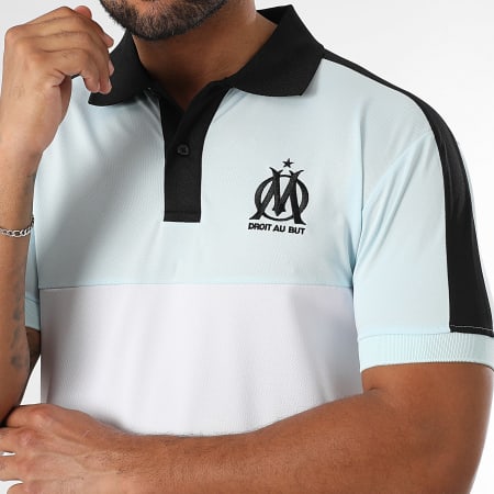 OM - Polo Manches Courtes Lifestyle OM M25034C Blanc Bleu Clair Noir