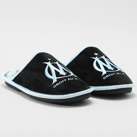 OM - Pantoufles Officielles Noir Bleu Clair