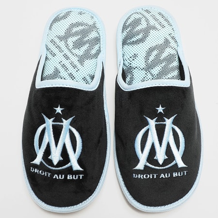 OM - Pantoufles Officielles Noir Bleu Clair