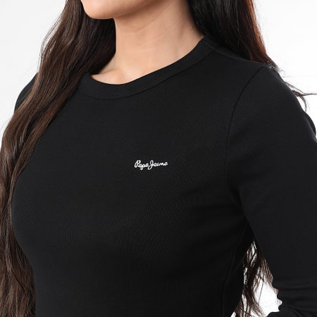 Pepe Jeans - Tee Shirt Manches Longues Femme Rib Betina PL5000025 Noir