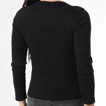 Pepe Jeans - Tee Shirt Manches Longues Femme Rib Betina PL5000025 Noir