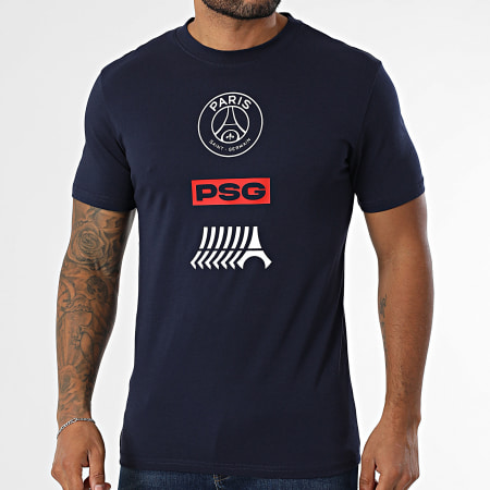 PSG - Maglietta con grande logo Paris Saint Germain P25110C blu navy