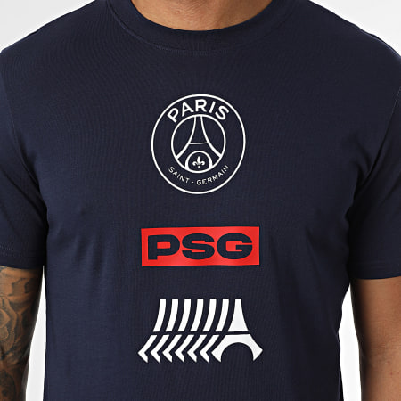 PSG - Maglietta con grande logo Paris Saint Germain P25110C blu navy