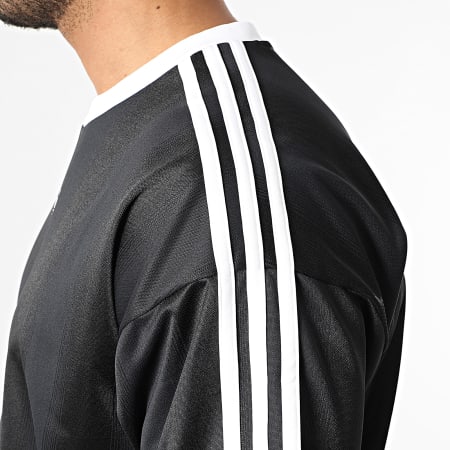 Adidas Originals - Tee Shirt A Bandes Jacquard Jersey JW5876 Noir Blanc