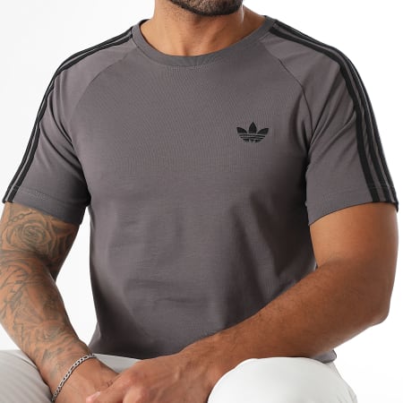 Adidas Originals - Tee Shirt A Bandes Tight 3 Stripes JX1541 Gris Anthracite