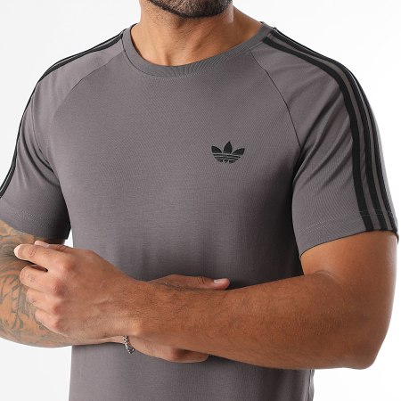 Adidas Originals - Tee Shirt A Bandes Tight 3 Stripes JX1541 Gris Anthracite