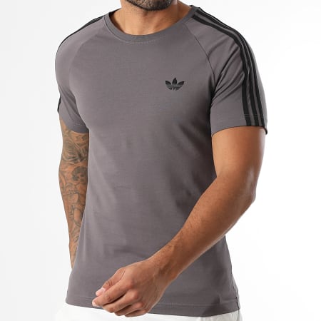 Adidas Originals - Tee Shirt A Bandes Tight 3 Stripes JX1541 Gris Anthracite