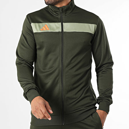 Adidas Sportswear - Ensemble De Survetement A Bandes Tiro JX2217 Vert Kaki Foncé