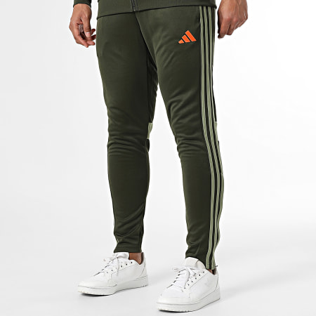 Adidas Sportswear - Ensemble De Survetement A Bandes Tiro JX2217 Vert Kaki Foncé