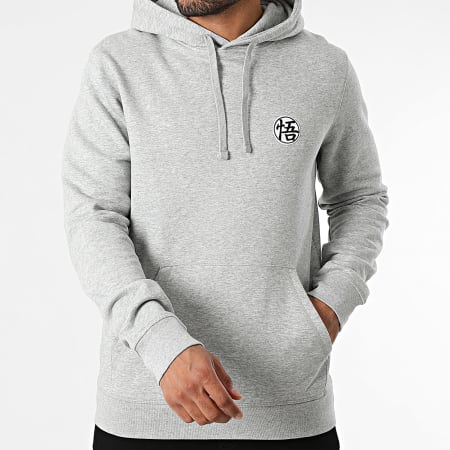 Dragon Ball Z - Felpa con cappuccio con stemma di Goku, grigio scuro