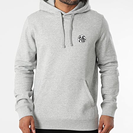 Dragon Ball Z - Felpa con cappuccio con stemma di Goku, grigio scuro