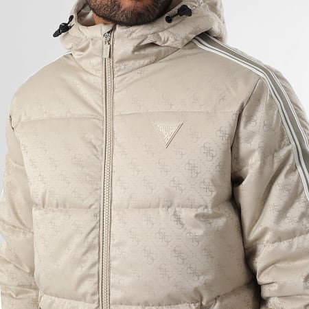 Guess - Doudoune Capuche A Bandes Z5BL02-WFIQ2 Beige