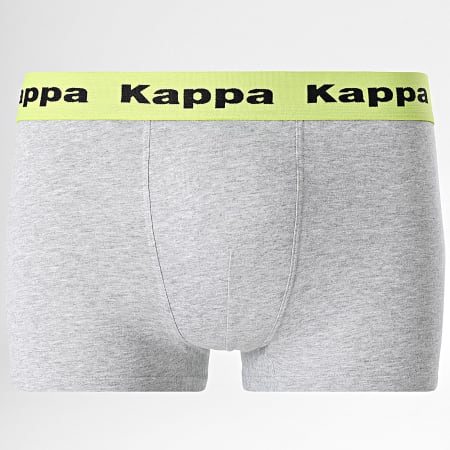 Kappa - Juego de 3 bóxers 92890414 Negro Azul real Gris brezo