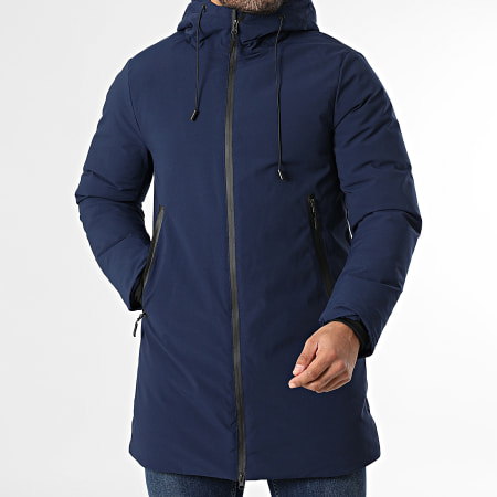 Kymaxx - Parka Capuche Longue Bleu Marine