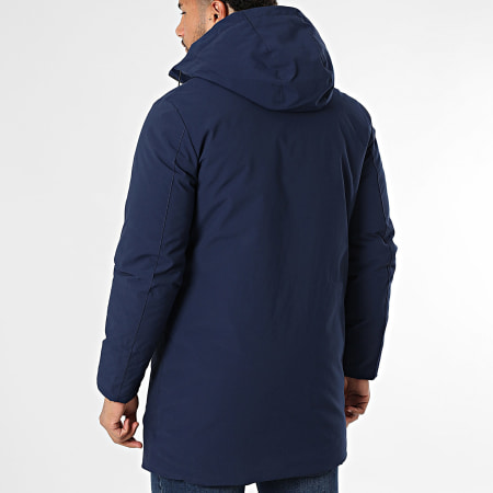 Kymaxx - Parka Capuche Longue Bleu Marine