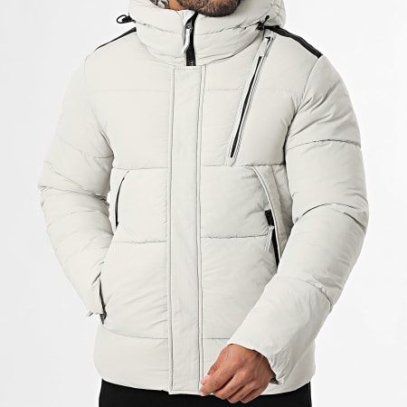 Kymaxx - Chaqueta lisa con capucha Gris claro